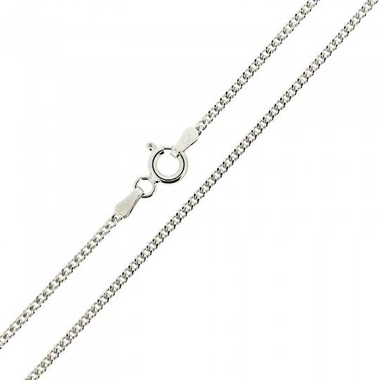 MEDIUM FINE DIAMOND CUT CLOSE CURB LINK CS50/50 - Sterling Silver Chain